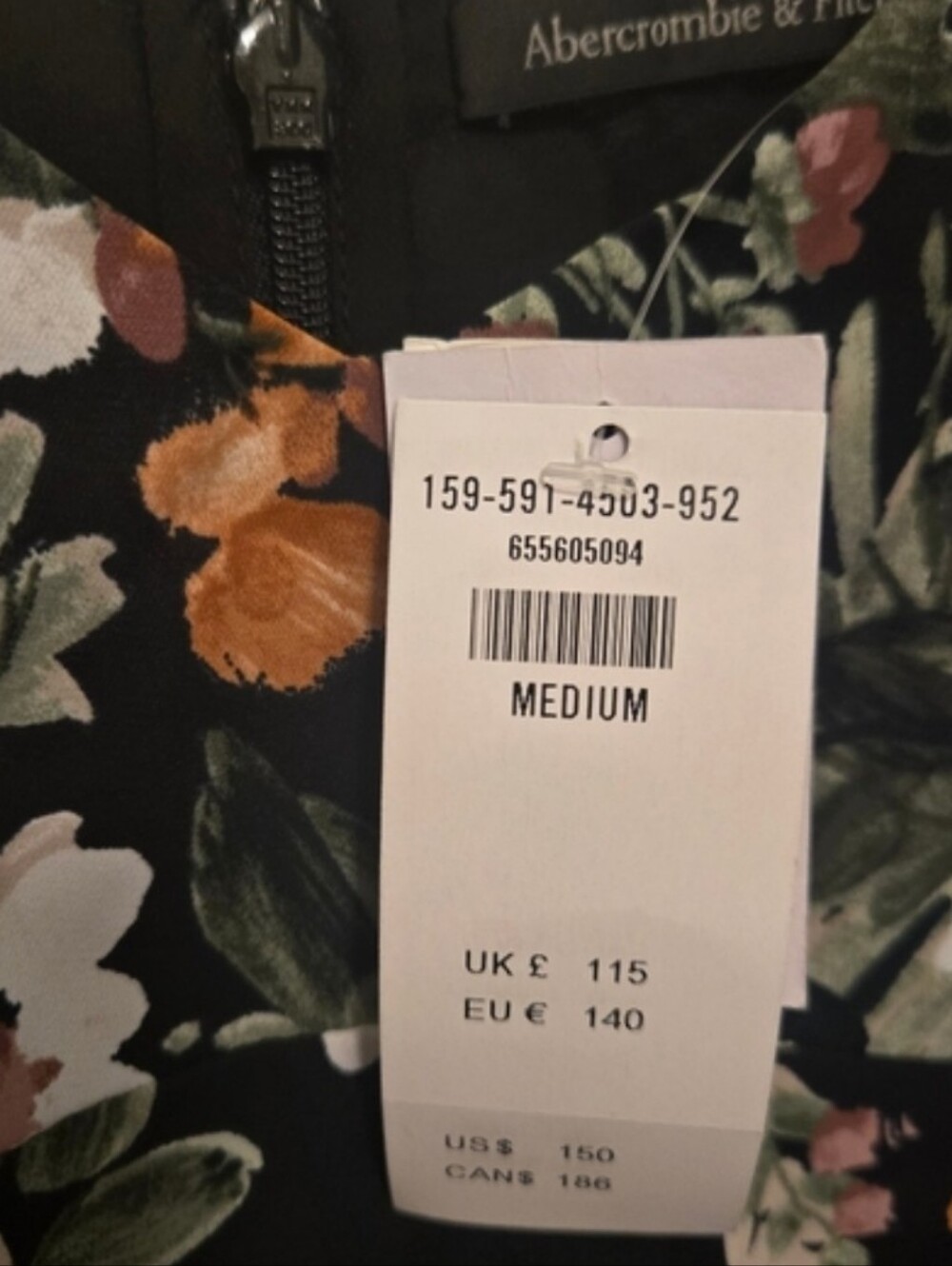 Abecrombie & Fitch Floral Drama Tiered Maxi Dress Size Medium Black & Floral - Picture 10 of 13